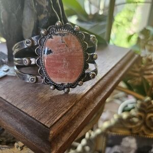 NATIVE AMERICAN STERLING AGATE BRACELET